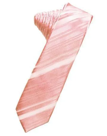 Heather Striped Satin Skinny Necktie