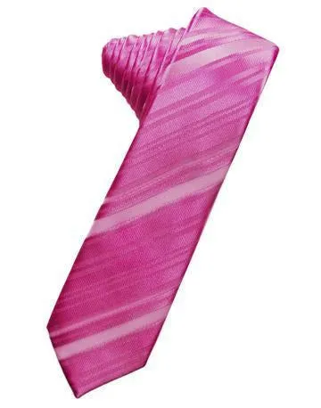 Heather Striped Satin Skinny Necktie