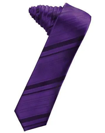 Heather Striped Satin Skinny Necktie