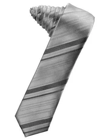 Heather Striped Satin Skinny Necktie