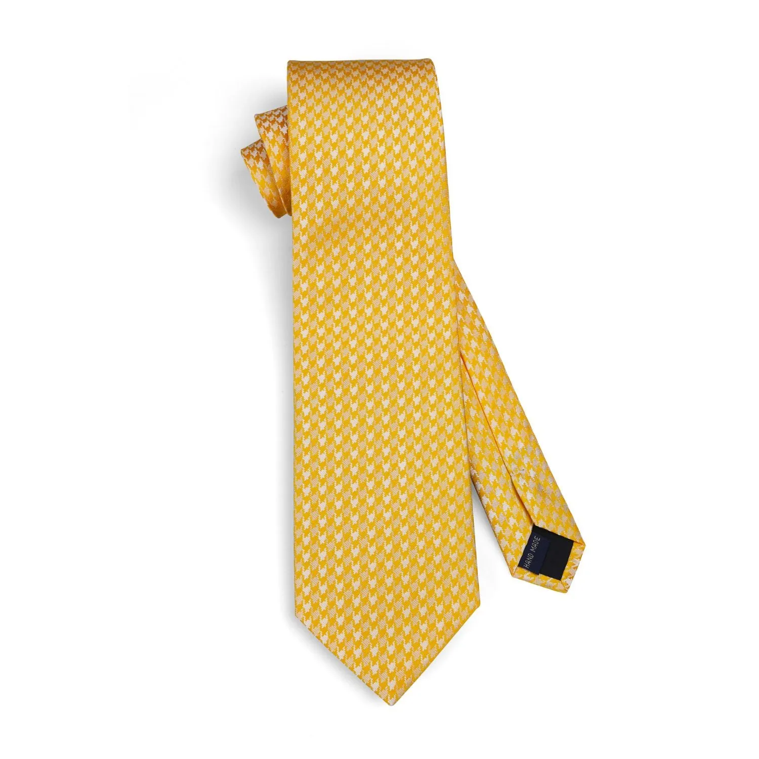 Houndstooth Tie Handkerchief Set - D-02 YELLOW