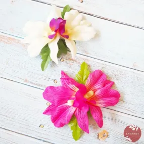 Kahalu'u Pink Hawaiian Flower Hair Clip