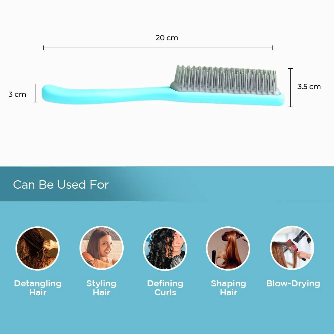 Kuber Industries Hair Brush | Flexible Bristles Brush | Hair Brush with Paddle | Straightens & Detangles Hair Brush | Suitable For All Hair Types | Hair Brush Styling Hair | Small | Set of 9 | Multi