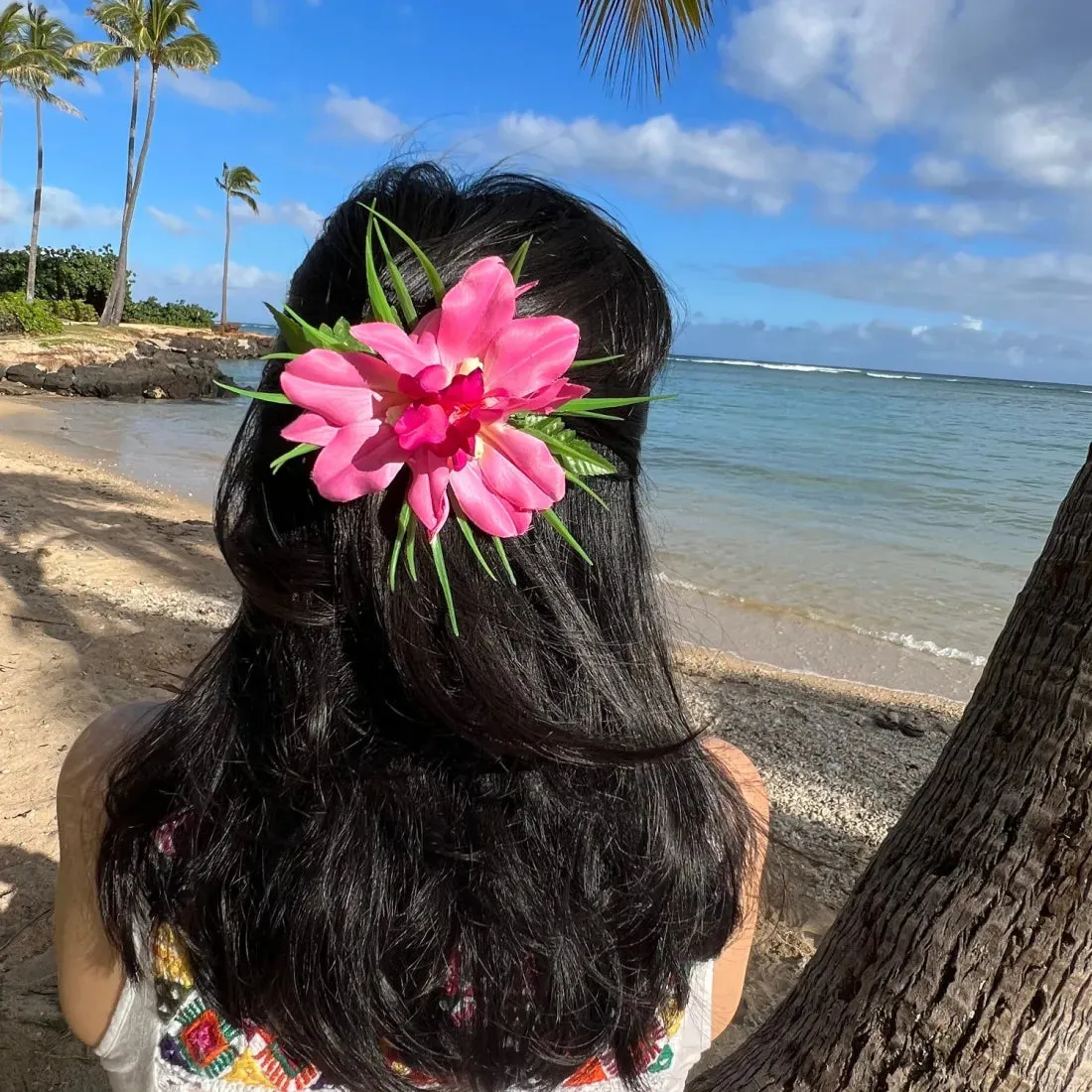 Kula Pink Hawaiian Flower Hair Clip