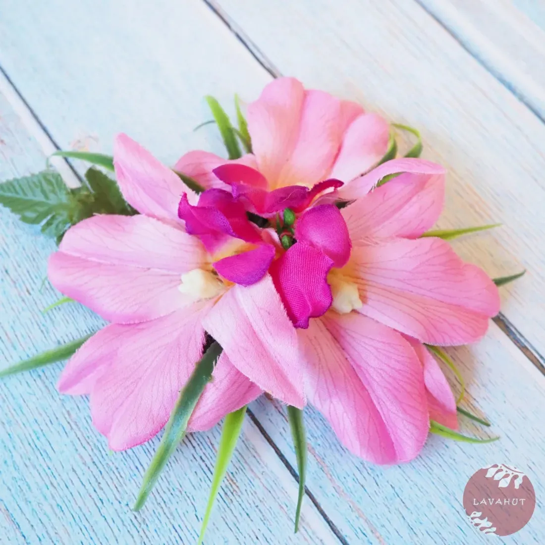 Kula Pink Hawaiian Flower Hair Clip