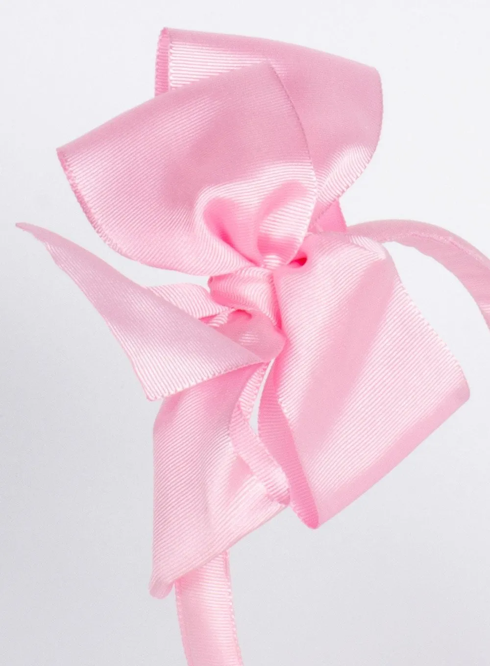 Large Double Bow Alice Band in Pale Pink