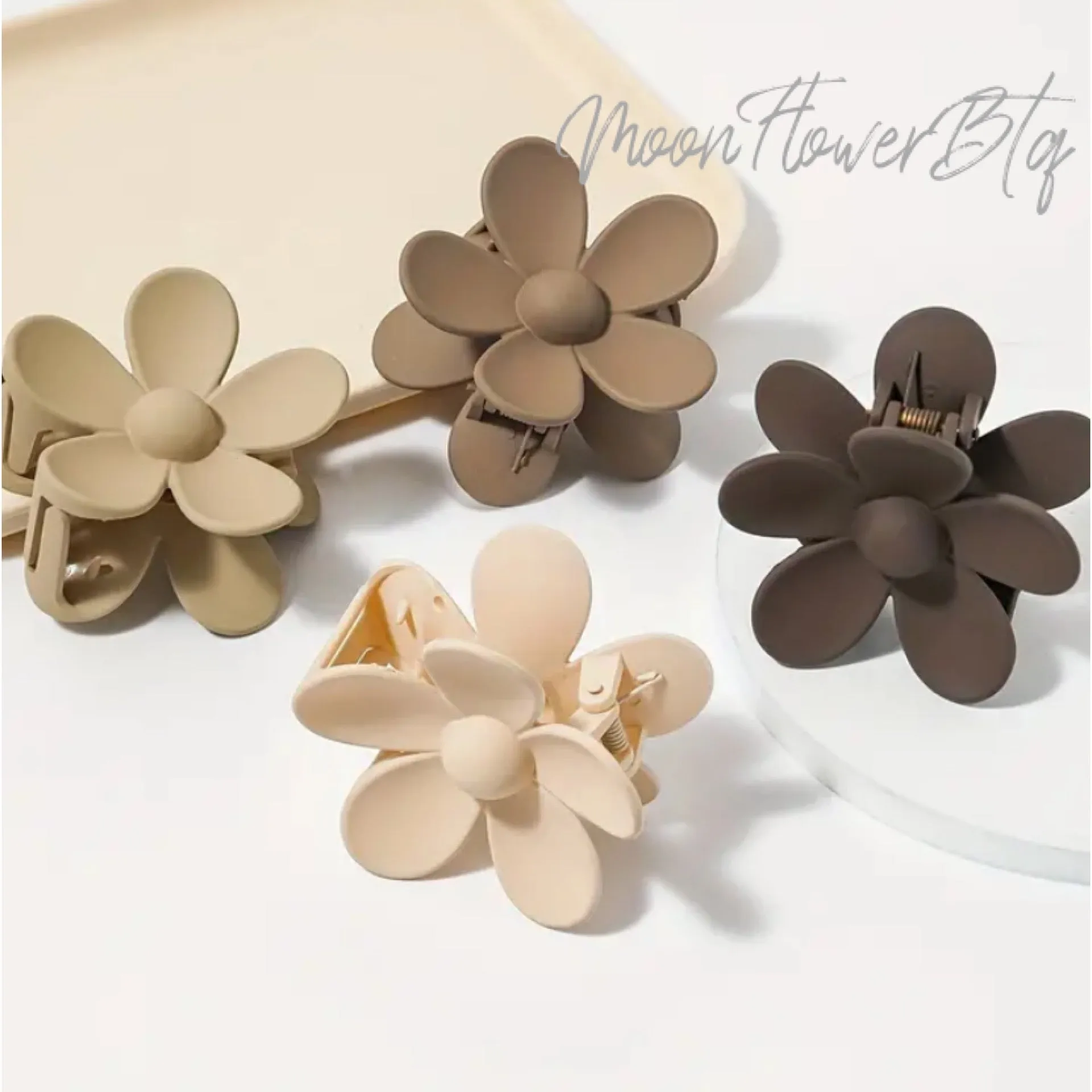 Large Flower Hair Clip Set - 4pcs