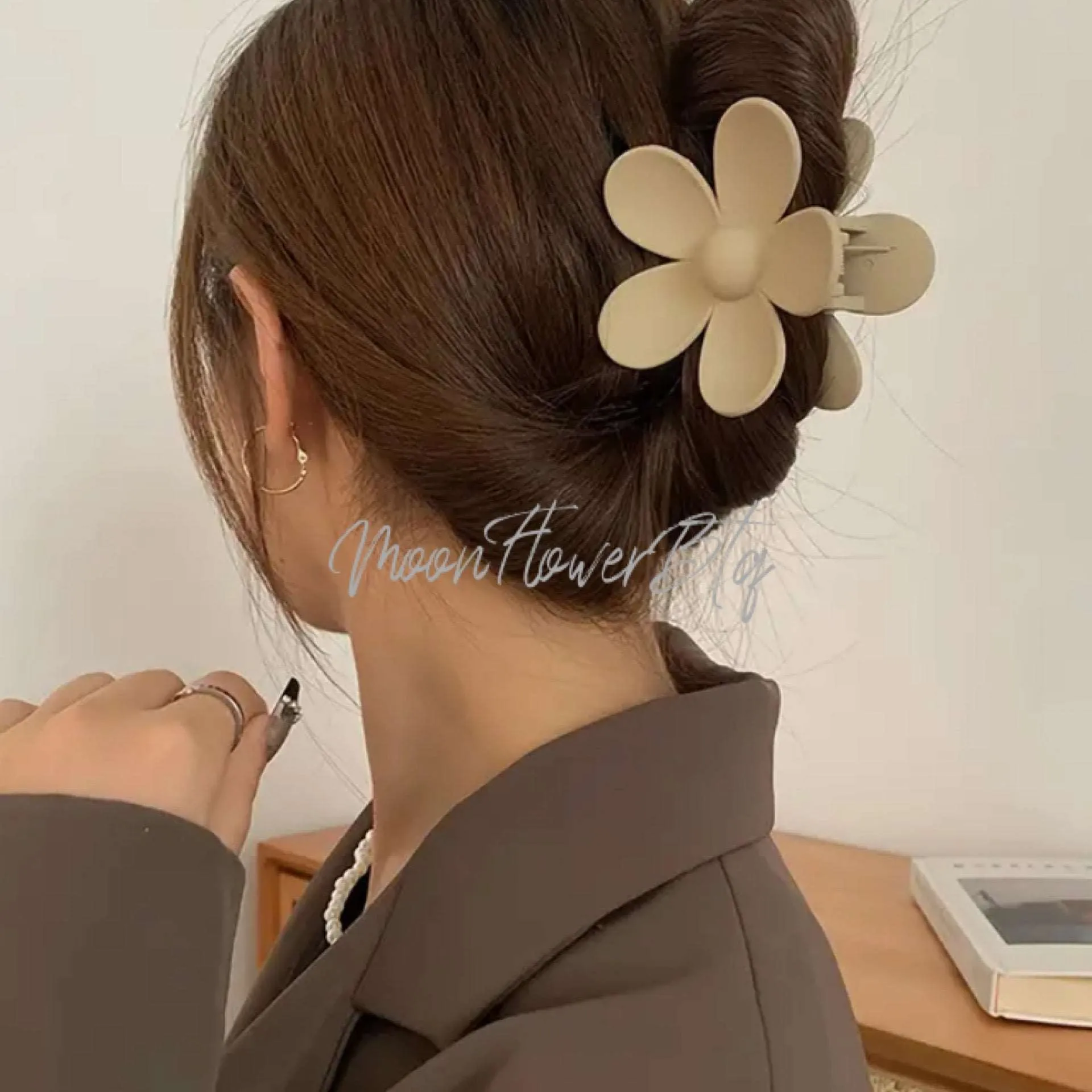 Large Flower Hair Clip Set - 4pcs