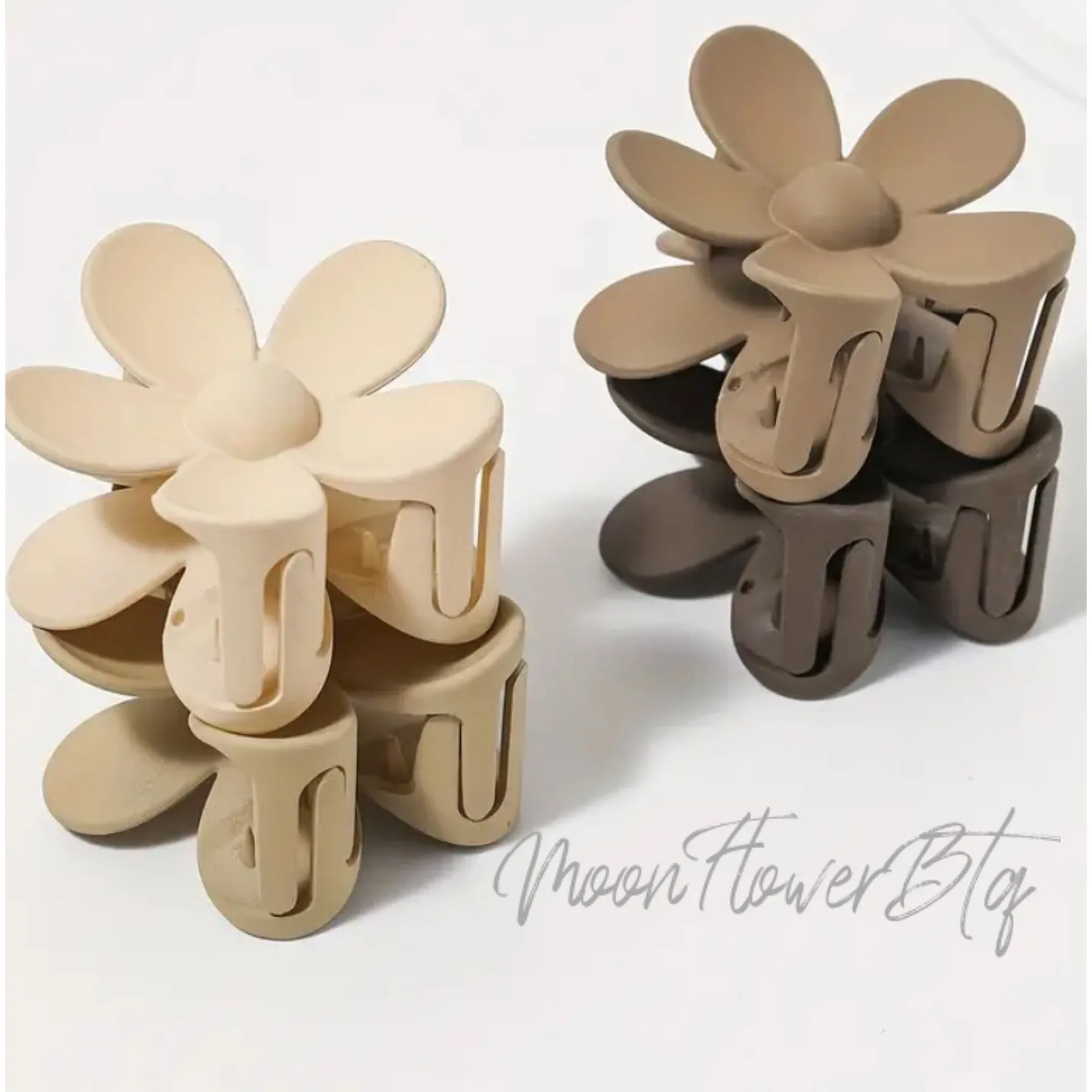 Large Flower Hair Clip Set - 4pcs