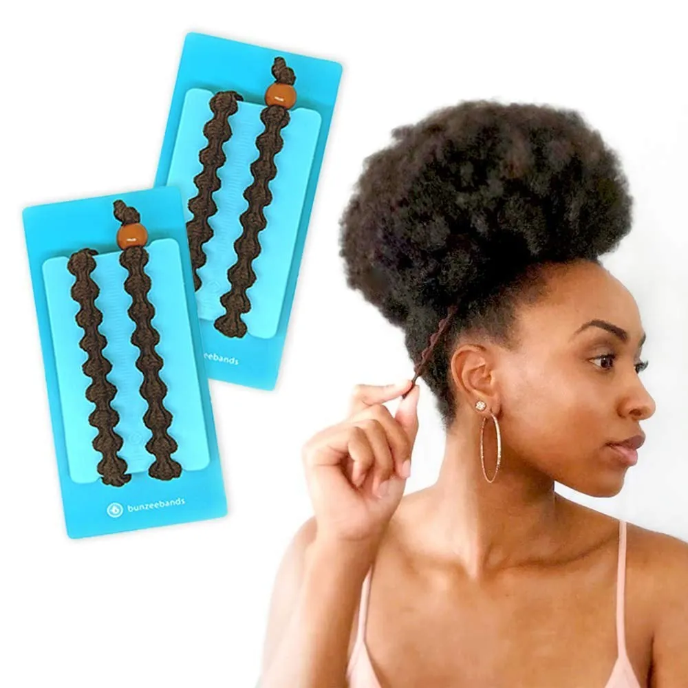 Large Hair Band for Thick Curly Hair Black 2Pk