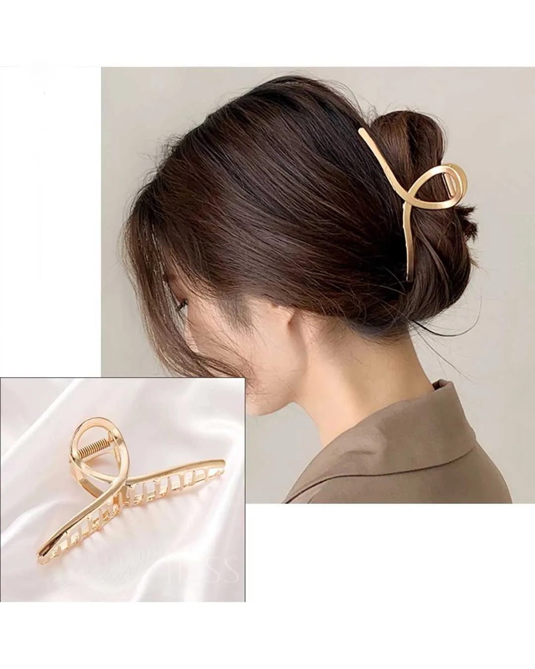 Layla Hair Claw Clip - Gold Metal