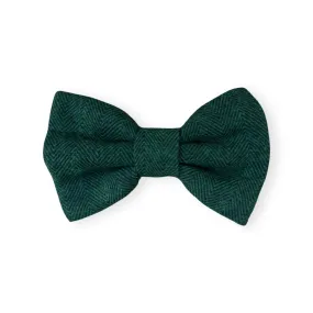 Lush Green Herringbone Bow Tie