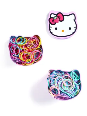 Melbees by Yellow Chimes Hair Rubber Bands for Girls Kids Hair Accessories for Girls Set of 200 Pcs Rubberbands Multicolor Soft & Stretchy Small Ponytail Holders with Kitty Tin Storage Box for Girls