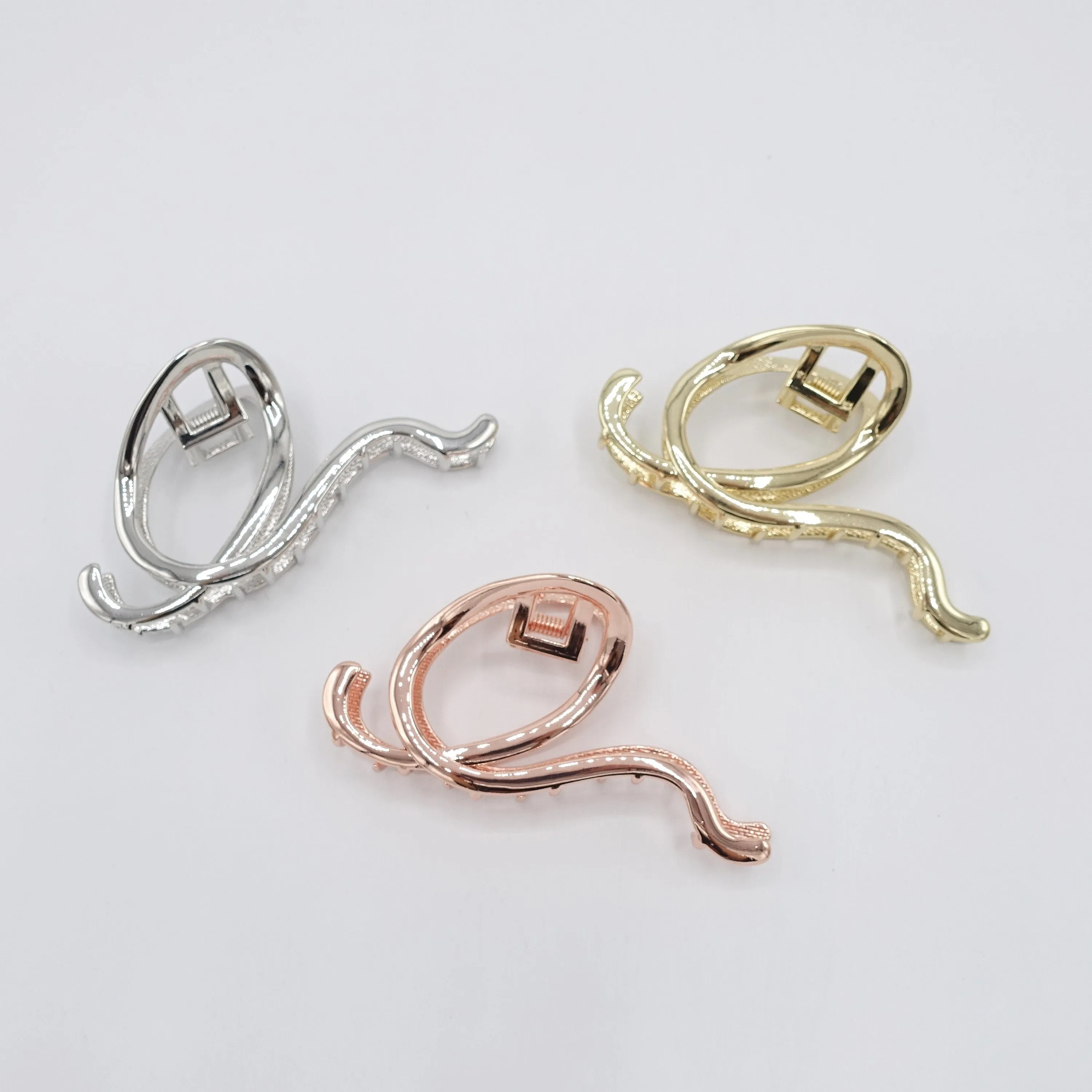 metal wave hair claw, minimalisty hair claw, snail wave hair clamp for women