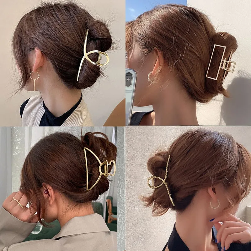 Minimalist and Chic Geometric Metal Hair Claw Clips