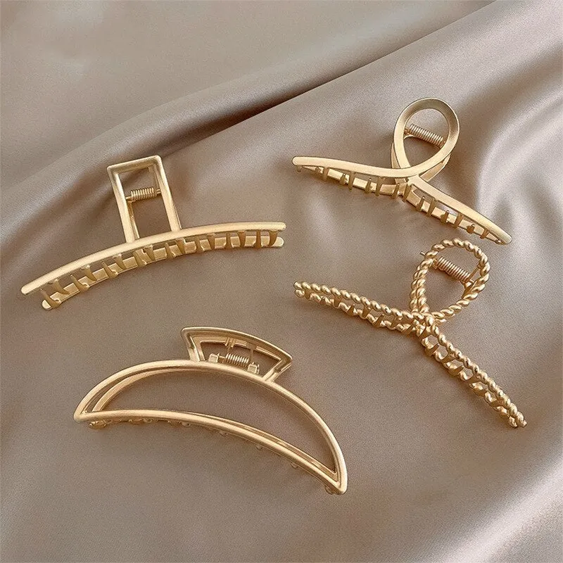 Minimalist and Chic Geometric Metal Hair Claw Clips