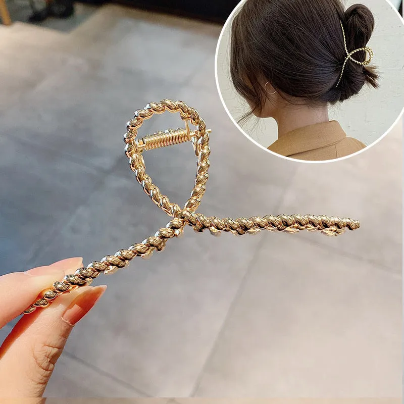 Minimalist and Chic Geometric Metal Hair Claw Clips