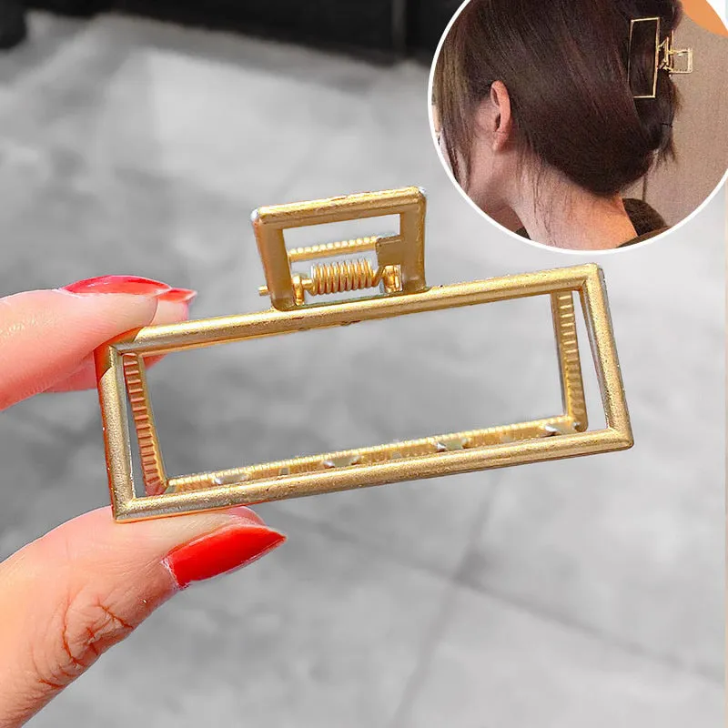 Minimalist and Chic Geometric Metal Hair Claw Clips