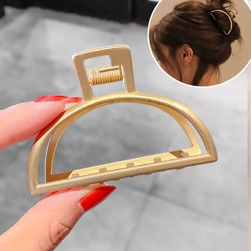 Minimalist and Chic Geometric Metal Hair Claw Clips