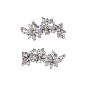 Multi Flower Diamante Clips