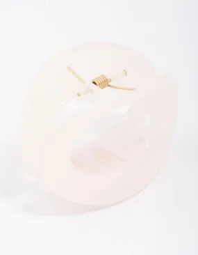 Neutral Acrylic Small Oval Hair Claw Clip