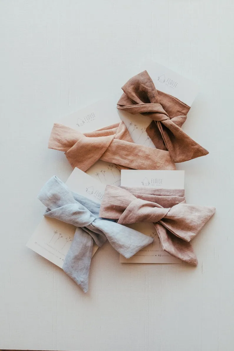 Organic Linen Hair Tie - Naturally Dyed Headbands