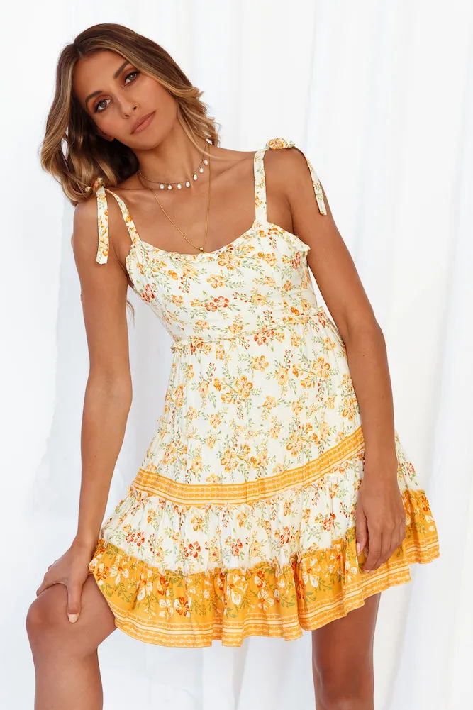 Painted Veil Dress Pastel Yellow