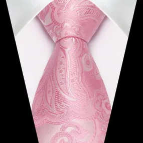 Paisley Tie Handkerchief Set - 03A-PINK2