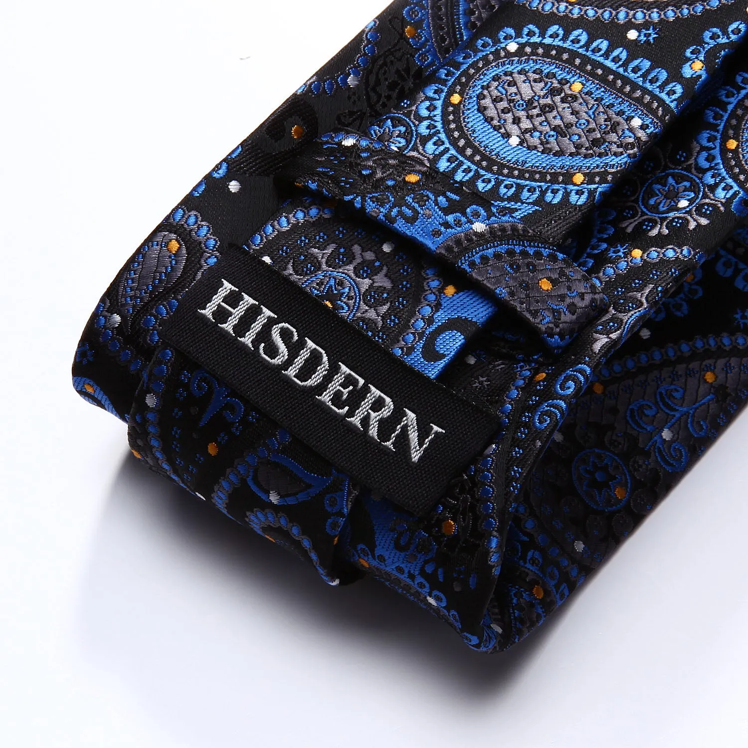 Paisley Tie Handkerchief Set - NAVY BLUE 2/BLACK 2