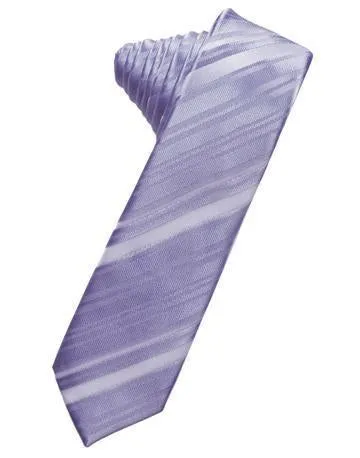 Peacock Striped Satin Skinny Necktie