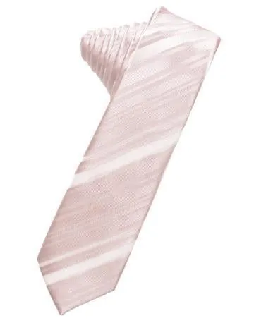 Peacock Striped Satin Skinny Necktie