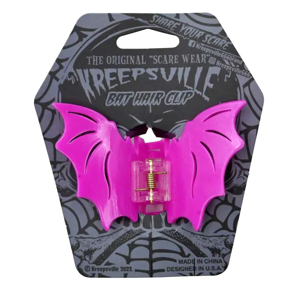 Pink Bat Hair Claw Clip