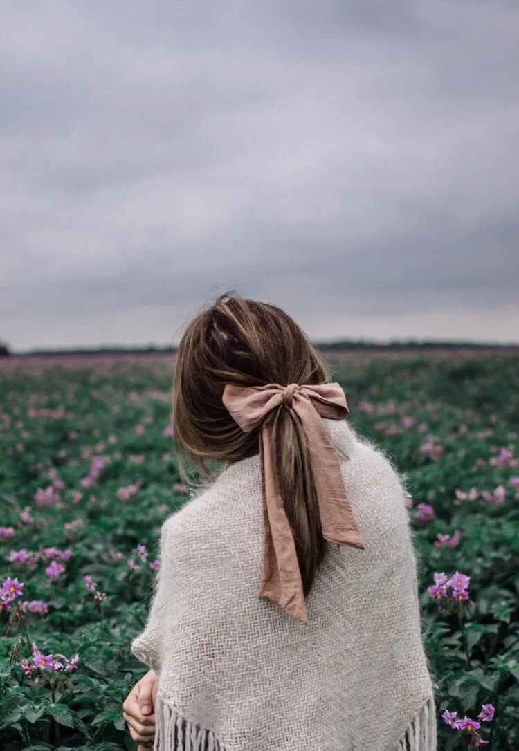 Plant dyed Silk Hair Tie - Bespoke bow