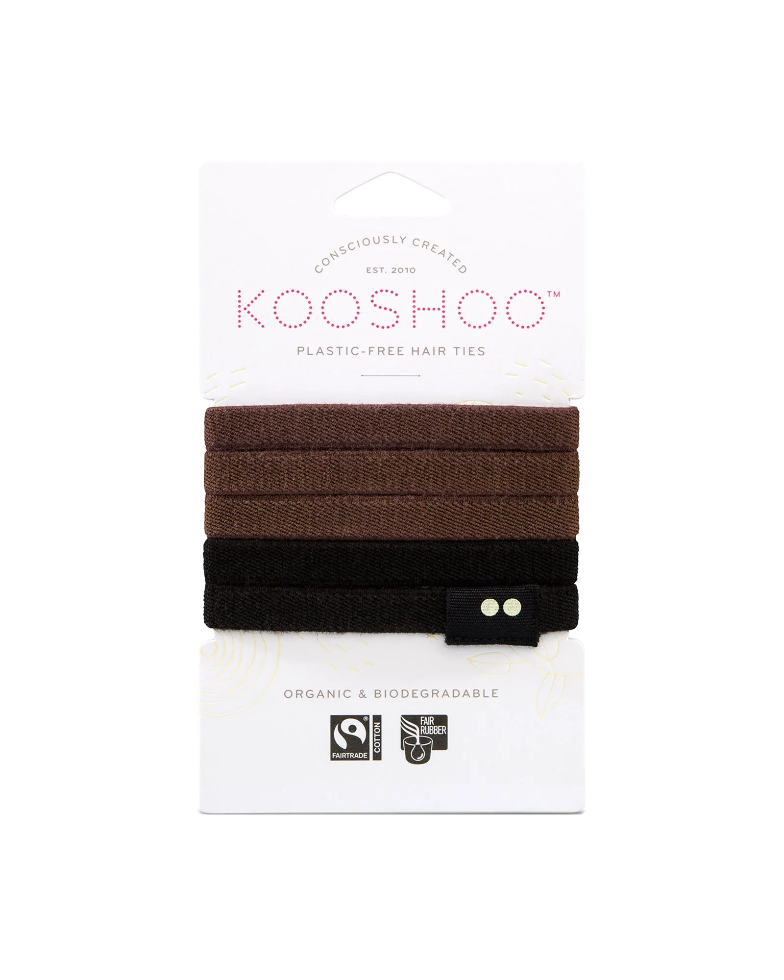 Plastic-Free Hair Ties - Brown & Black