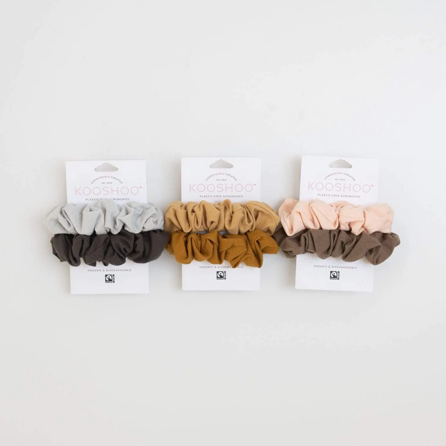 Plastic Free Organic Scrunchies - Zero Waste Scrunchies, 100% Fair Trade, Organic Cotton, 2 Pack