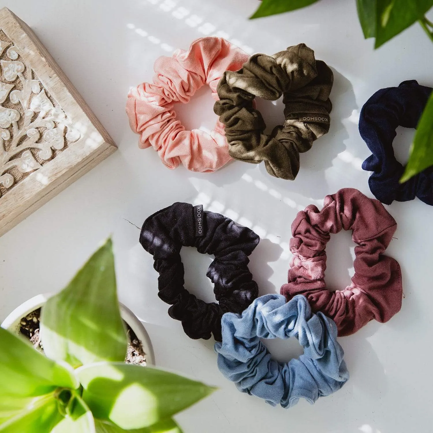 Plastic Free Organic Scrunchies - Zero Waste Scrunchies, 100% Fair Trade, Organic Cotton, 2 Pack