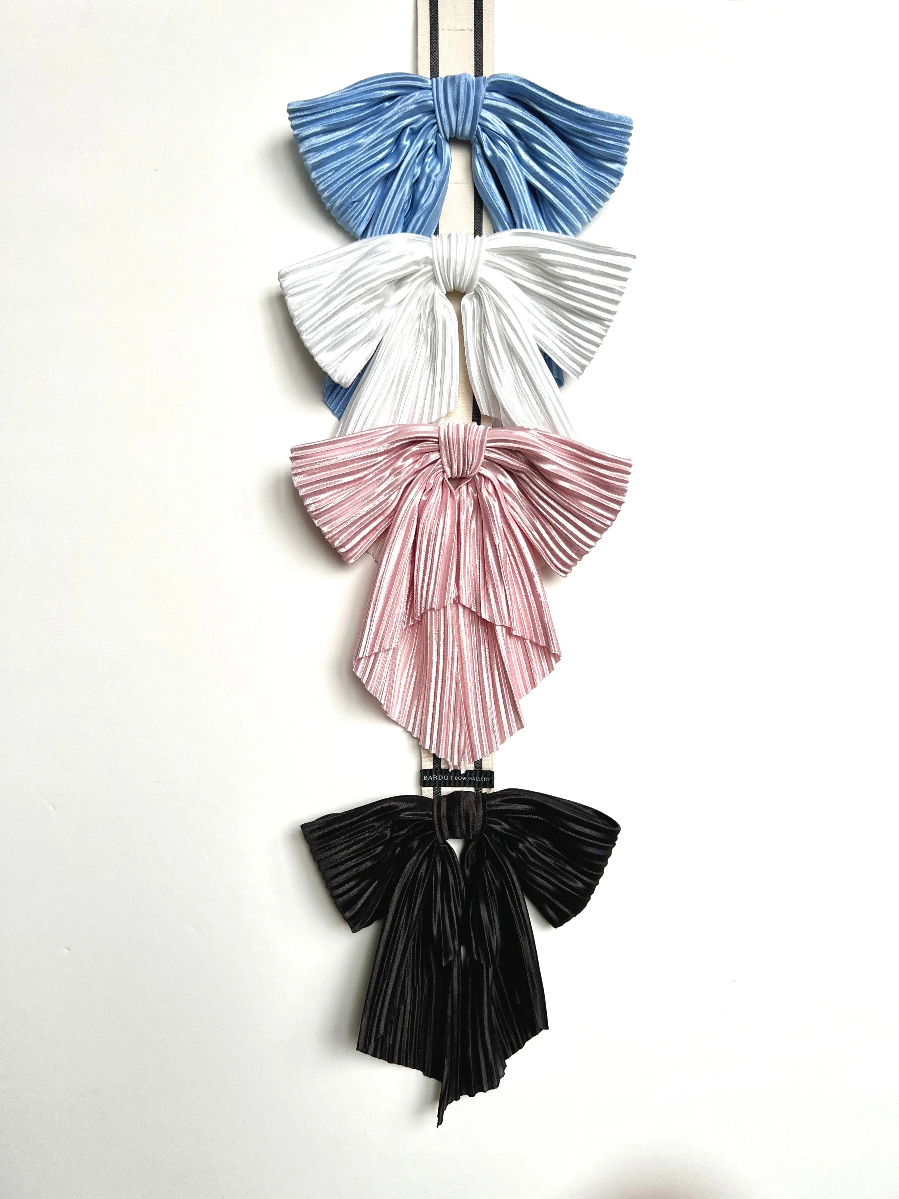 Pleated Oversize Bow | Fabric Bow with Tails | Pleated Satin | Luxury Designer Hair Accessories | Made to Order