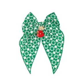 POINTED BIG BELLE CLIP: green eyelet wreath