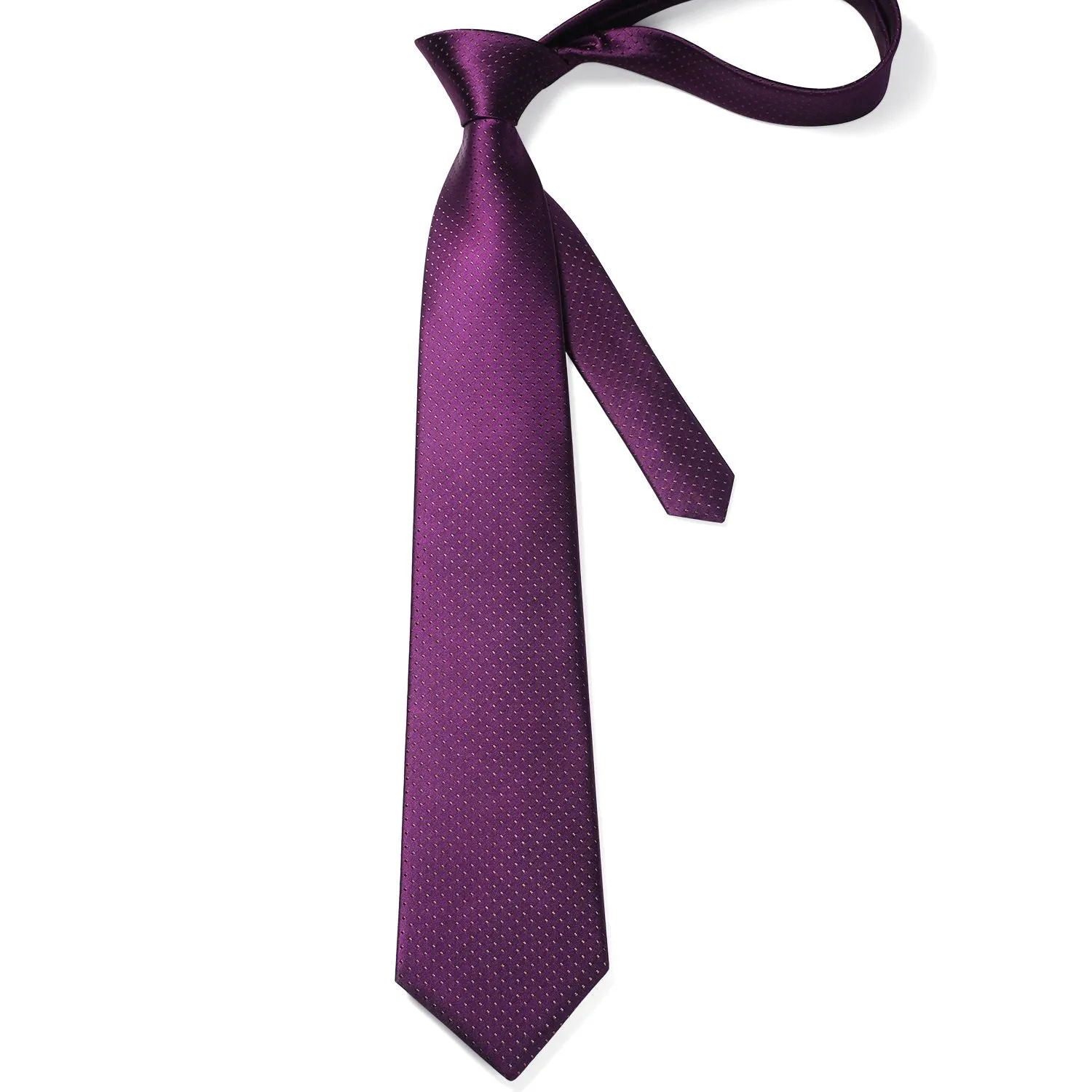 Polka Dot Tie Handkerchief Set - A5-PURPLE/BROWN