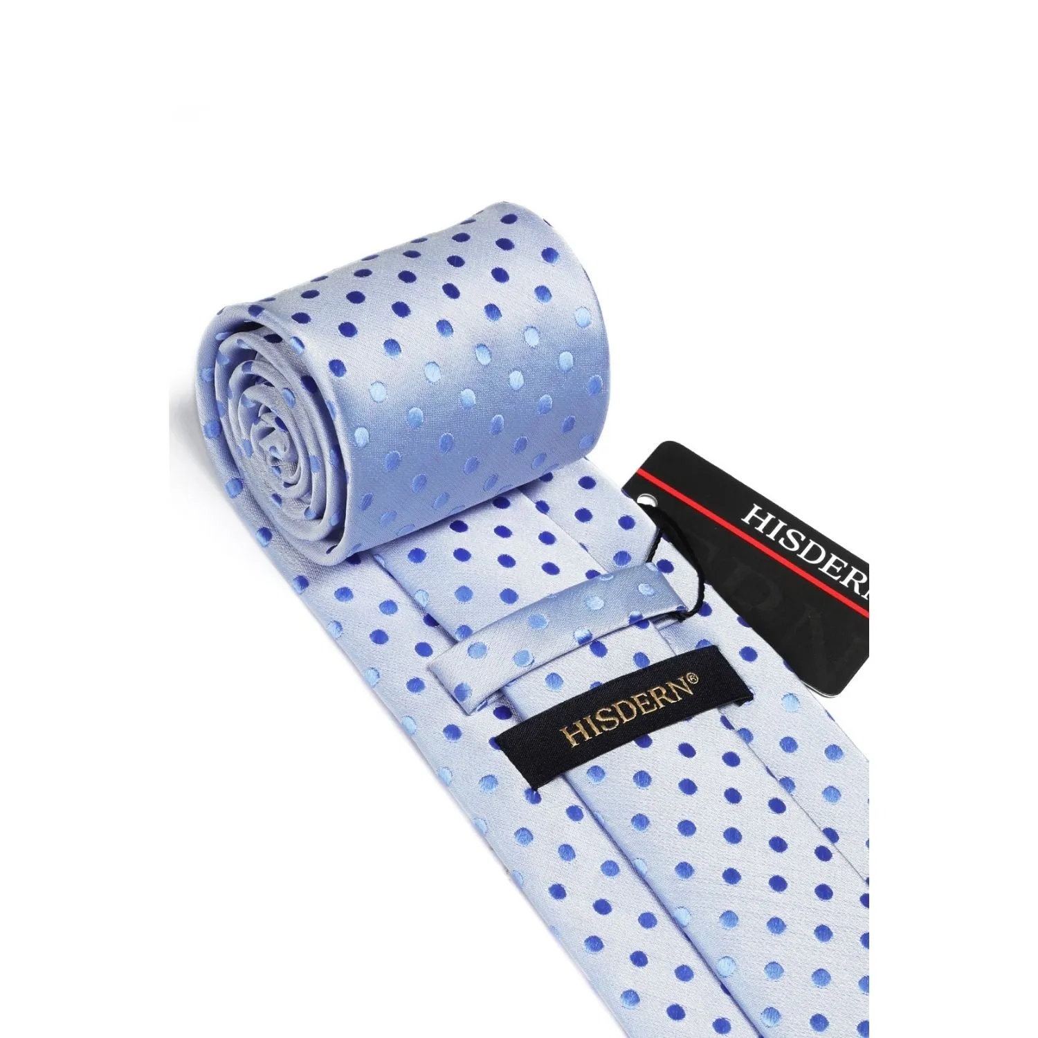 Polka Dot Tie Handkerchief Set - BABY BLUE