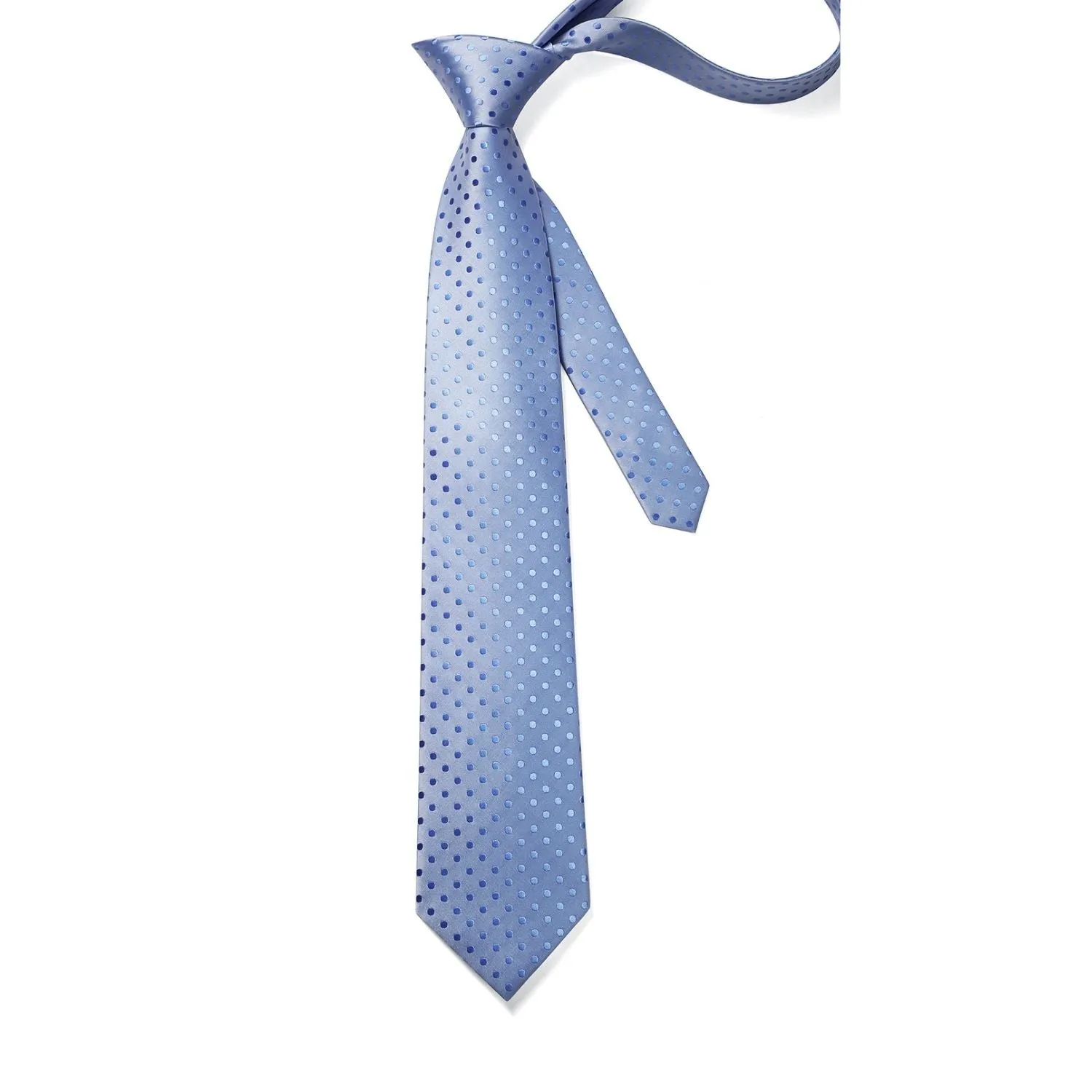 Polka Dot Tie Handkerchief Set - BABY BLUE