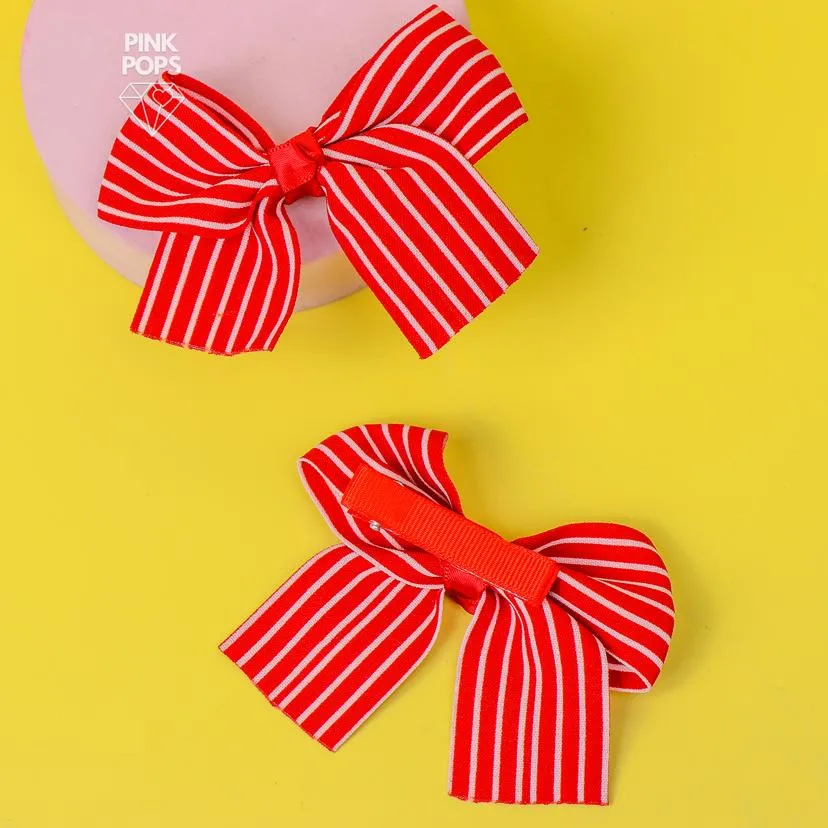 Red Glamorous Bow Hair Clips