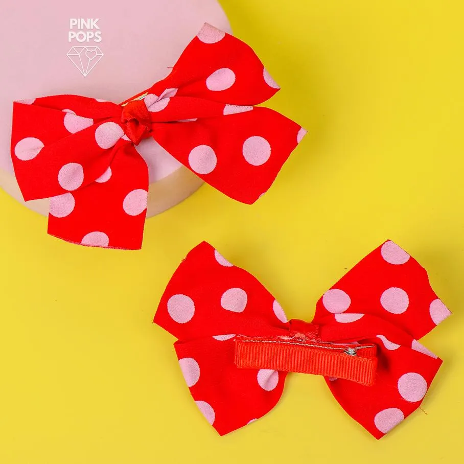 Red Glamorous Bow Hair Clips