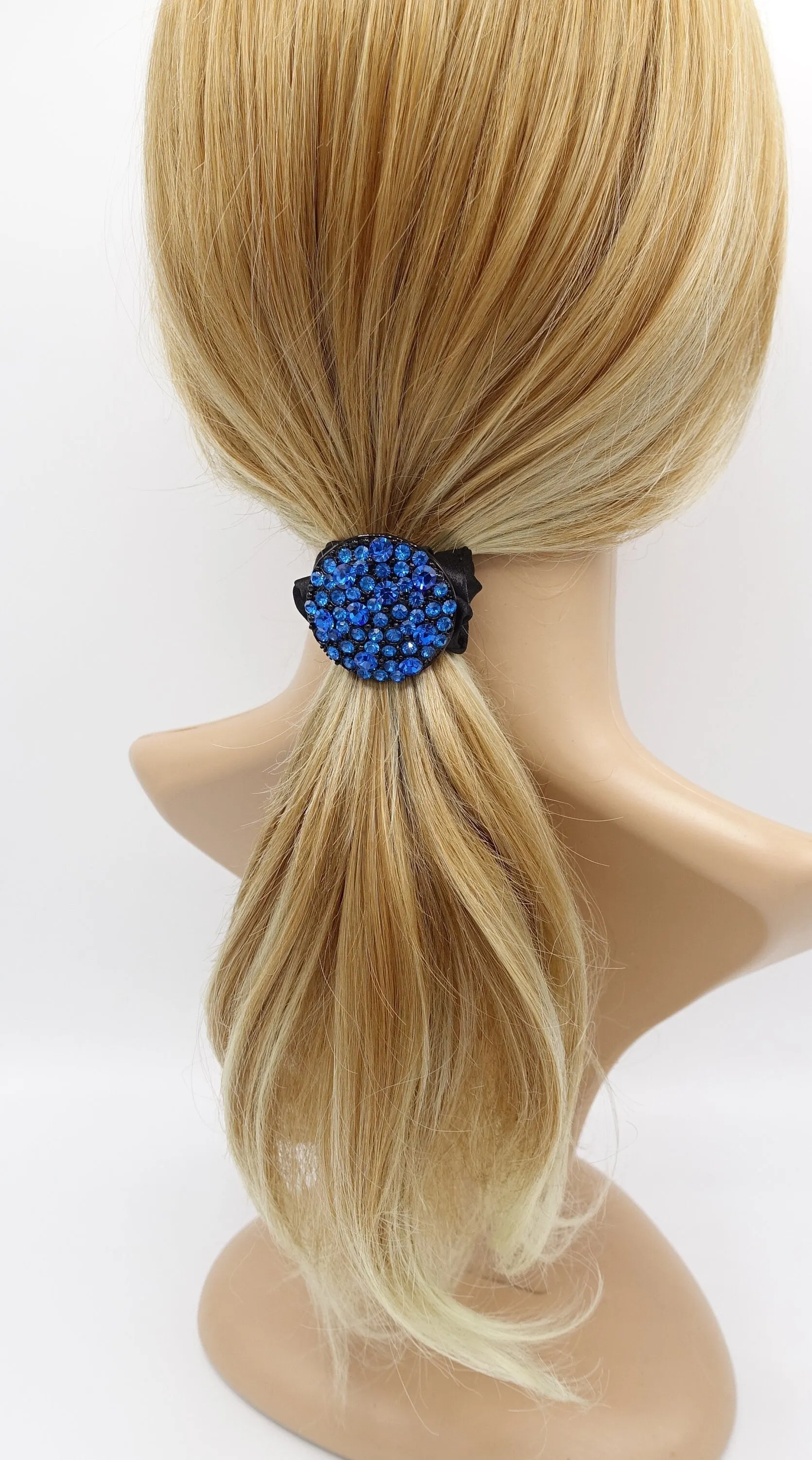 rhinestone disc hair tie satin scrunchies