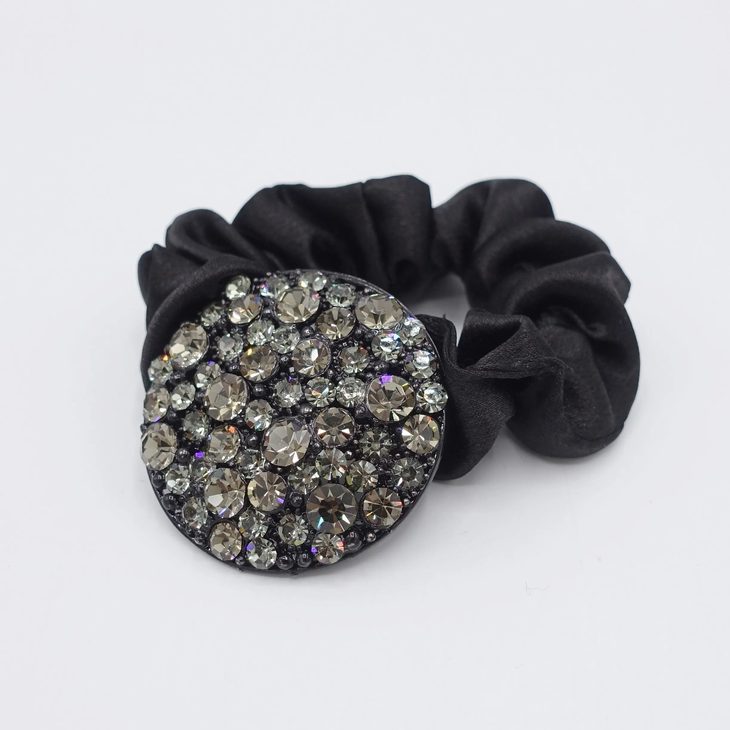 rhinestone disc hair tie satin scrunchies