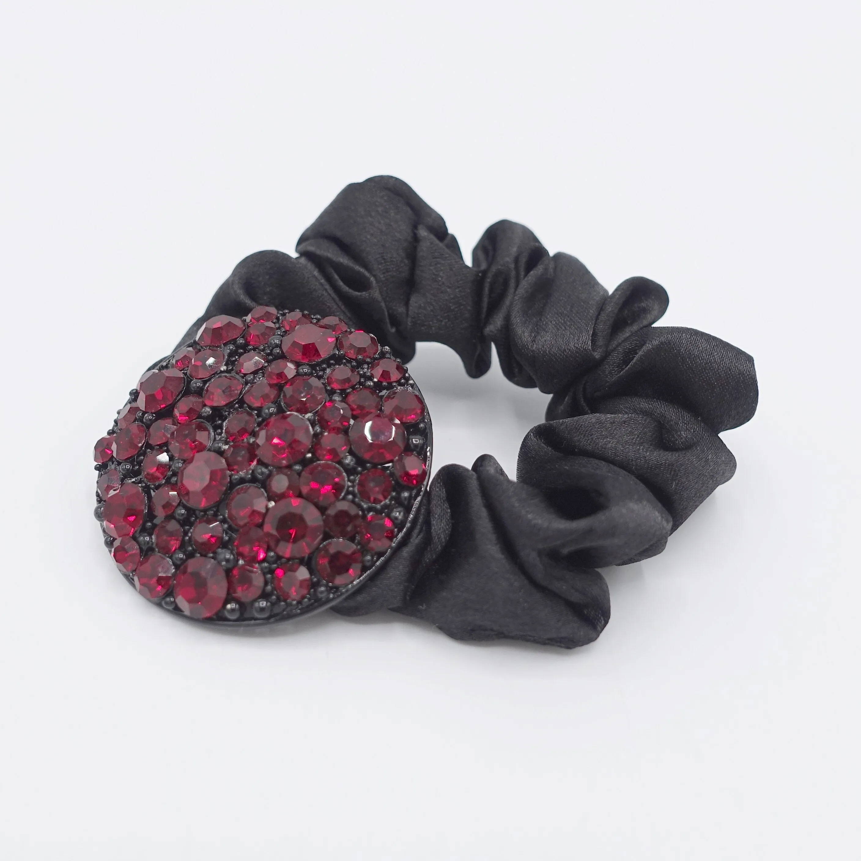 rhinestone disc hair tie satin scrunchies