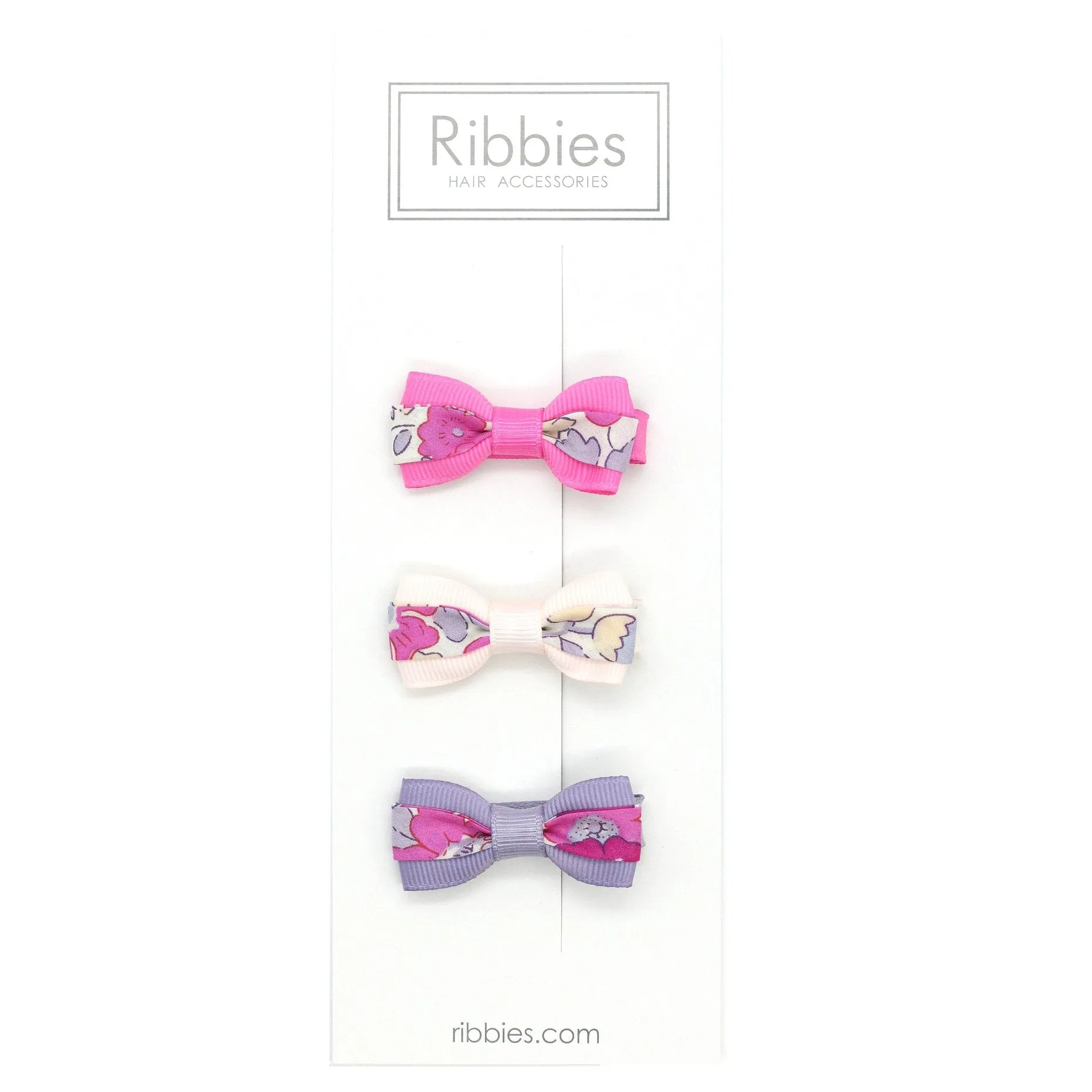 Set of 3 Liberty Bows - Betsy Hot Pink