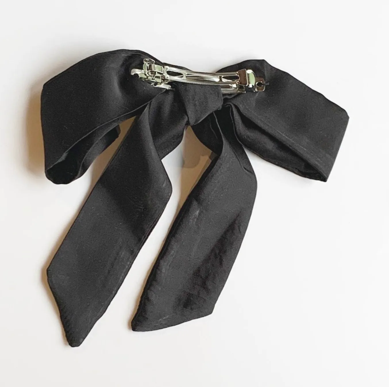 Silk Bow Barrette | Silk Series | Bow Barrette with Tails | Luxury Designer Hair Accessories | Hand Tied and Made to Order