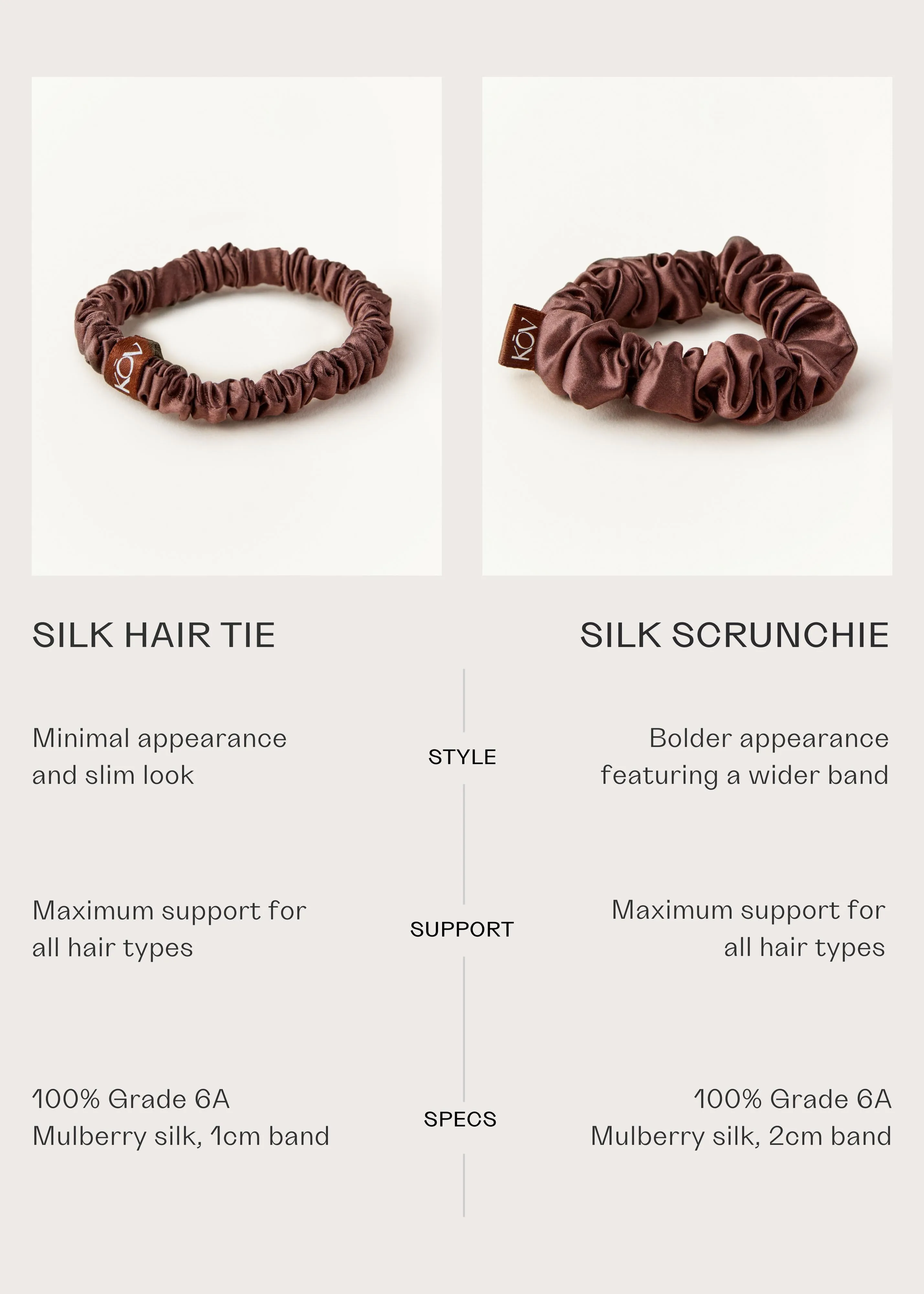 Silk Hair Tie in Espresso