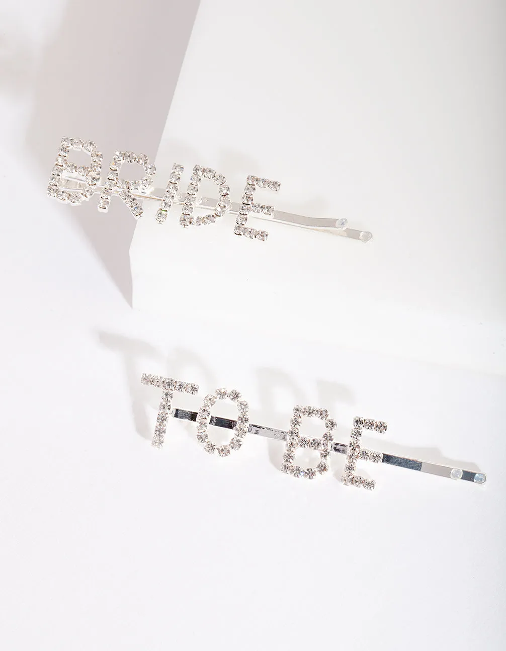 Silver "Bride To Be" Hair Clips